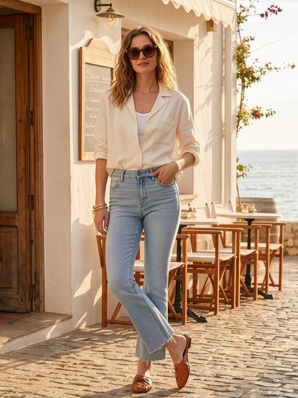 FRAME Le Crop Mini Boot Jeans 28 Alemany Road Light Wash LCMBRA801 - Picture 5 of 15